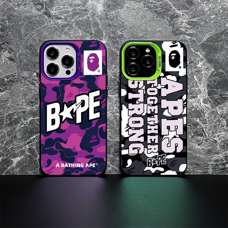 BAPE ยุโรปอเมริกัน Ape-Man ลิงเคสโทรศัพท์ iPhone เหมาะสําหรับ iPhone 11 PRO MAX 12 PRO MAX 13 PRO MAX 14 PRO MAX 14 PLUS xr x xs MAX เคสป้องกันเคสแข็งกันกระแทก