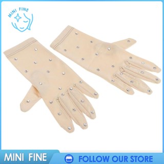 [ ถุงมือยืดหยุ่น พร้อมพลอยเทียม สําหรับเล่นสเก็ตน้ําแข็ง