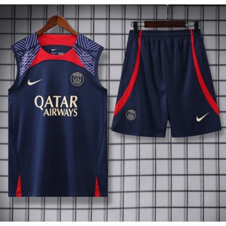 เสื้อกีฬาฟุตบอล ทีมปารีส PSG 23 24 สีน้ําเงินเข้ม สําหรับผู้ใหญ่