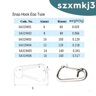 [Szxmkj3] ตะขอสปริง สเตนเลส 4 ขนาด 6 มม. เป็น 12 มม. 6x60 มม.