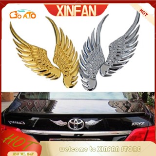 Xinfan สติกเกอร์โลหะ ตราสัญลักษณ์ Angel Hawk Wings สําหรับติดตกแต่งรถยนต์