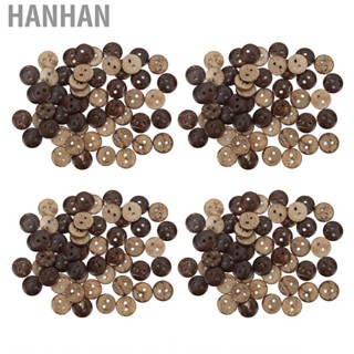 Hanhan 200 Pcs Thick Coconut  Button 2 Holes Practical Novel Material Safety Brown