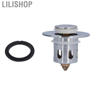 Lilishop Wash Basin Bounce Drain Filter Stainless Steel PressType Sink Stopper Plug