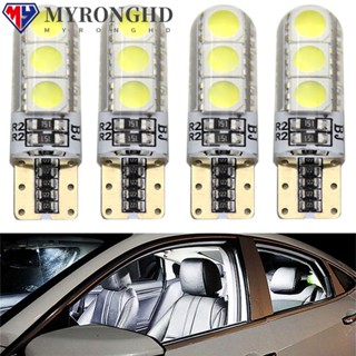 Myronghd หลอดไฟ LED COB 12V สีขาว สําหรับติดป้ายทะเบียนรถยนต์ 4 ชิ้น