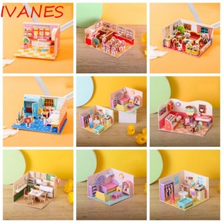 Ivanes โมเดลกระดาษแข็ง รูปบ้าน 3D แฮนด์เมด ของเล่นสําหรับเด็ก 3D