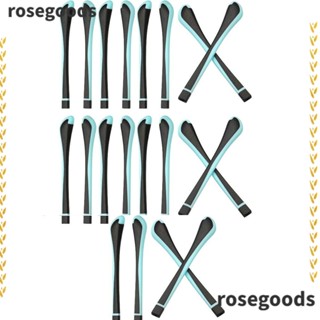 Rosegoods1 ชุดตะขอเกี่ยวหู ซิลิโคน กันลื่น สีดํา สีฟ้าอ่อน สําหรับคล้องขาแว่นตา 10 คู่