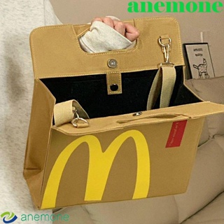 Anemone McDonalds กระเป๋าถือ กระเป๋าสะพายไหล่ กระเป๋าช้อปปิ้ง จุของได้เยอะ พิมพ์ลายตัวอักษร สําหรับผู้ชาย