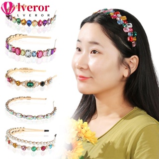 Lveror ที่คาดศีรษะ ประดับพลอยเทียม หรูหรา สไตล์บาร็อค ปาร์ตี้ เครื่องประดับ ของขวัญ