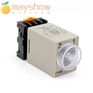 Mayshow เครื่องจับเวลาโซลิดสเตท 8 Pins 60S พร้อมซ็อกเก็ต รีเลย์เวลา สีขาว ทองแดง AH3-3 AC110V รีเลย์หน่วงเวลา สีดํา AC110V ช่างไฟฟ้า