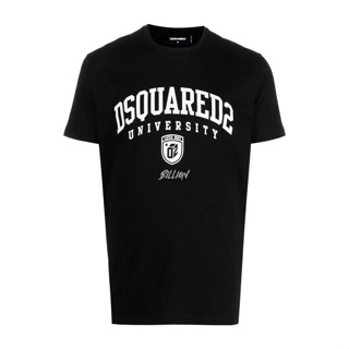 Dsquared2 เสื้อยืดแขนสั้นลําลอง คอกลม สีดํา แฟชั่นฤดูใบไม้ผลิ ฤดูร้อน สําหรับผู้ชาย S74GD11