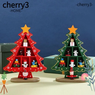 Cherry3 ต้นคริสต์มาส แบบไม้ ขนาดเล็ก DIY สําหรับตกแต่งโต๊ะ