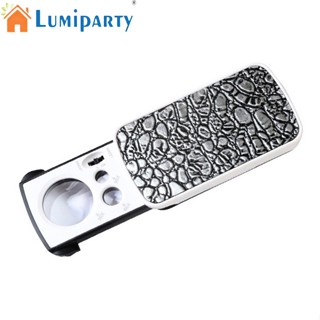 Lumiparty แว่นขยายมือถือ ขนาดเล็ก 30x 60x 90x พับได้ สําหรับอ่านหนังสือ เครื่องประดับ