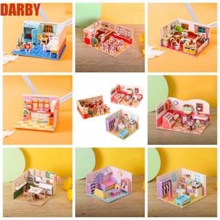 Darby โมเดลห้อง 3D ของเล่นปริศนา บ้าน ห้อง ร้านกระดาษแข็งน่ารัก ของจิ๋ว ของขวัญเด็ก