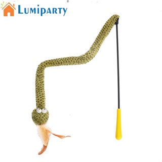 Lumiparty ไม้กายสิทธิ์ รูปงู ประดับขนนก ของเล่นสําหรับสัตว์เลี้ยง แมว