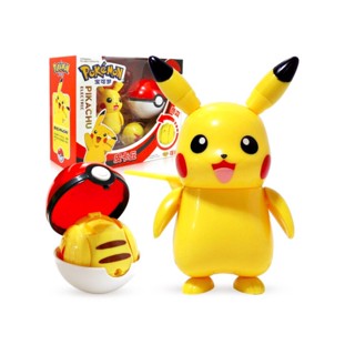 ตุ๊กตาฟิกเกอร์ Pokemon Transform Ball Pikachu ของเล่นสําหรับเด็ก