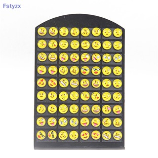 Fstyzx ต่างหูสตั๊ด ทรงกลม ลายอิโมติคอน อิโมจิ หน้ายิ้มน่ารัก สีเหลือง แฟชั่น 36 คู่ FY