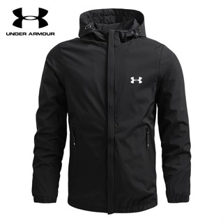 【M-5XL】Under.Armour เสื้อแจ็กเก็ตลําลอง มีฮู้ด กันน้ํา กันลม ใส่สบาย สีพื้น เหมาะกับฤดูใบไม้ร่วง สําหรับผู้ชาย