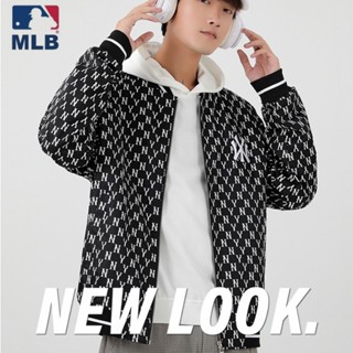 Mlb100% เสื้อแจ็กเก็ตเบสบอล คอตั้ง พิมพ์ลาย NY สไตล์วินเทจ คลาสสิก สําหรับผู้ชาย