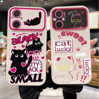 เคส OPPO RENO 8T 7Z 8Z A53 A57 A77 A78 A53S A32 A33 A3S A9 A5 2020 A12E F11 5 6 8 8Z 5G เคสโทรศัพท์มือถือ ซิลิโคนนุ่ม PU ลายแมวนําโชคน่ารัก สําหรับ