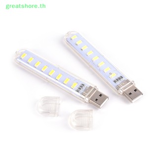 Greatshore โคมไฟ LED 8 ดวง USB ขนาดเล็ก แบบพกพา สําหรับ PC แล็ปท็อป TH