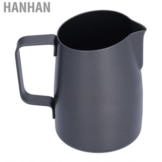 Hanhan 400ml Black PTFE Oblique Mouth  Frothing Jug Stainless Steel Coffee