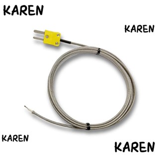 Karen โพรบเซนเซอร์เทอร์โมคัปเปิล สายเคเบิลยาว 2 เมตร 0-400°C K Type เทอร์โมคัปเปิล เครื่องตรวจจับอุณหภูมิ แบบโลหะ ความแม่นยําสูง