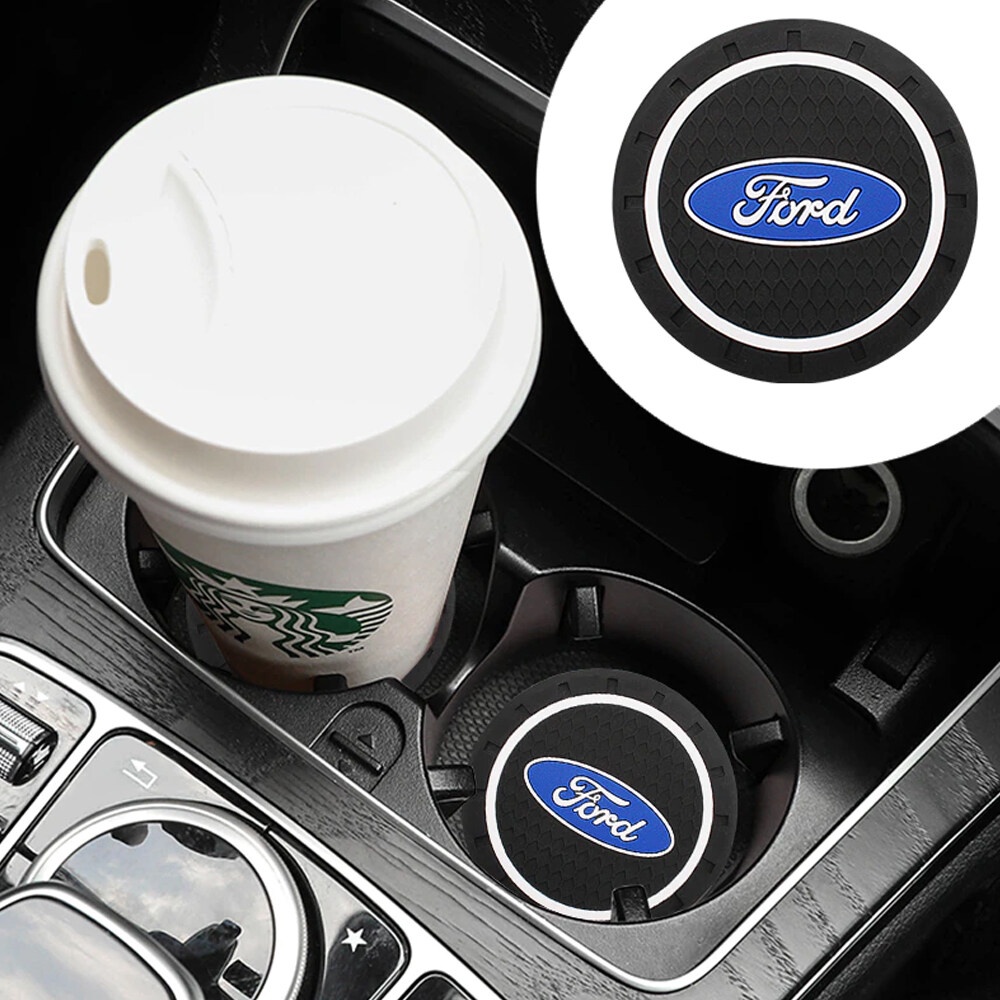 [Ford] 1/2ชิ้น ที่รองแก้วรถ ที่รองยางนุ่ม แผ่นกันลื่น Ford focus mk2 2 3 fiesta mk7 ranger mondeo mk4 fusion kuga 2019