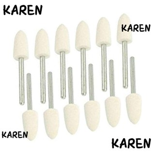 Karen ดอกสว่านขัดเงา ขนสัตว์สักหลาด 1/8 นิ้ว ทนทาน สีขาว 10 มม. 12 ชิ้น