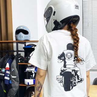 เสื้อยืดแขนสั้น พิมพ์ลายรถจักรยานยนต์ Harley Devil Rider สไตล์ยุโรป อเมริกัน เรโทร สําหรับผู้ชาย และผู้หญิง