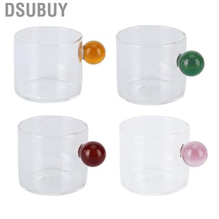 Dsubuy 120ml Teacup Glass Mug Transparent Heat Resistant Cup With Handle HG