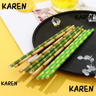 Karen หลอดกระดาษ เป็นมิตรกับสิ่งแวดล้อม สําหรับใส่เครื่องดื่มค็อกเทล 25 ชิ้น