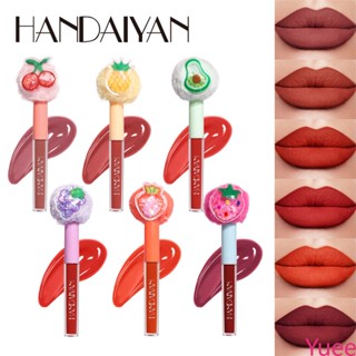 Handaiyan Velvet Matte Lip Glaze ง่ายต่อการสี Non-stick Cup Soft Plush Brush Head ทนทาน yuee