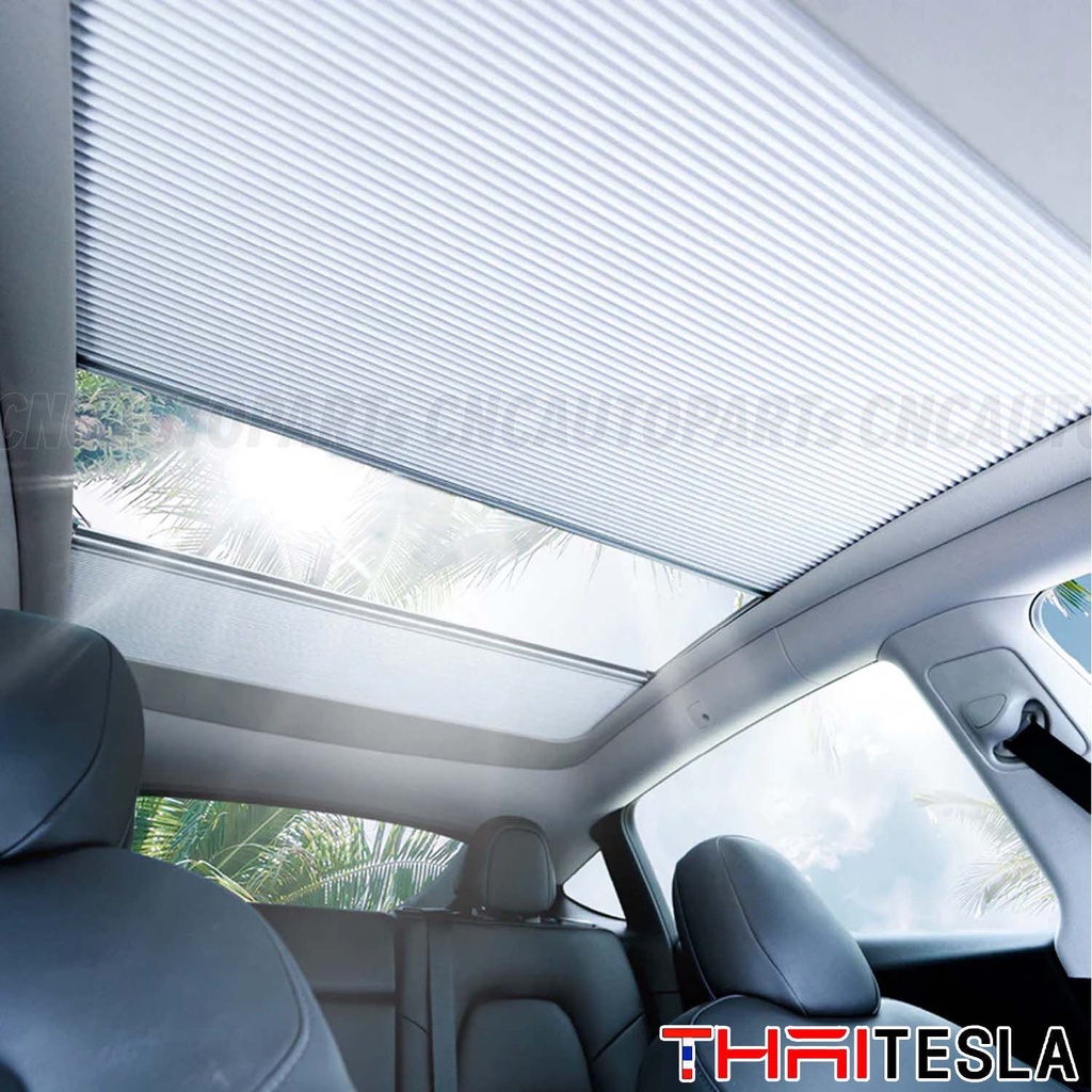 ม่านกันแดด Tesla Model 3, Model Y แบบลื่น ม่านบังแดด UV Silver Coat (2 in 1) กันร้อนได้ดี 100%