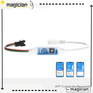 Mag ตัวควบคุมไฟ SP621E Piexls บลูทูธ แอพควบคุม Mini DC5-24V 3 PIN LED สําหรับ WS2812B WS2811