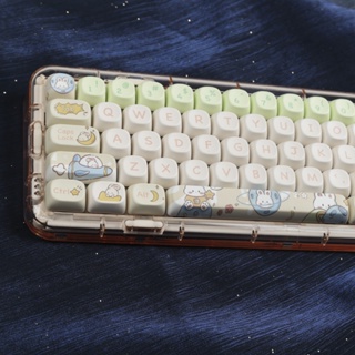 Space Rabbit Keycaps ปุ่มกดคีย์บอร์ด ลายกระต่ายอวกาศ MOA สําหรับคีย์บอร์ดเมคคานิคอล พร้อมรูปแบบ ANSI Mx Switch Mechanical