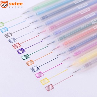 Sutee ปากกาเจล 12 สี ต่อชุด สําหรับนักเรียน สํานักงาน