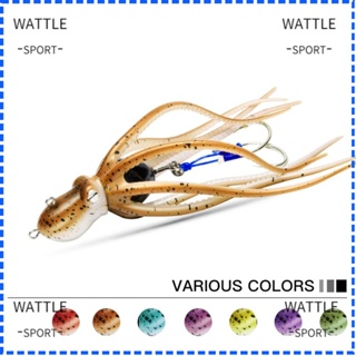 Wattle เหยื่อตกปลาซิลิโคน รูปปลาหมึก หางยาว แบบพกพา ทนทาน