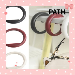 Path ตะขอแขวนกระเป๋าถือ ABS แบบพกพา พับได้ น้ําหนักเบา สีน้ําตาล แดง ขาว 3 ชิ้น