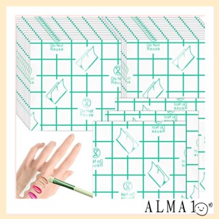 Alma พาเลตต์แต่งหน้า แบบใช้แล้วทิ้ง DIY สติกเกอร์แต่งหน้า เครื่องมือต่อกิ่ง กันน้ํา กาว Pu ฟิล์มเปล่า สติกเกอร์ผู้หญิง