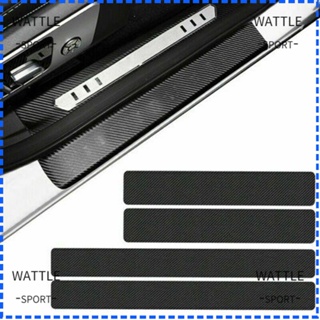 Wattle สติกเกอร์คาร์บอนไฟเบอร์ 4D สีดํา สําหรับติดประตูรถยนต์