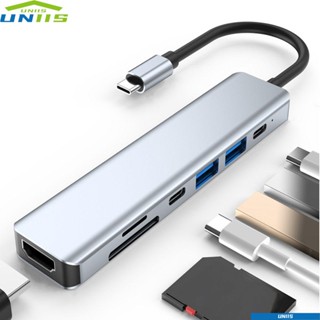 Uniis ฮับ USB C SD TF RJ45 4K HDMI สําหรับแล็ปท็อป PC