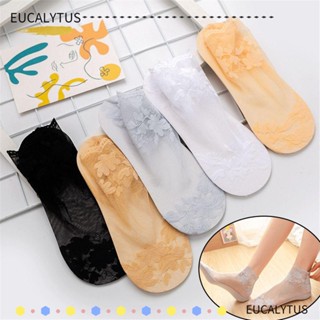 Eutus ถุงเท้าเรือ แบบใส กันลื่น มองไม่เห็น สําหรับผู้หญิง