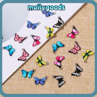 Moilyhd จี้รูปผีเสื้อน่ารัก แฮนด์เมด DIY สําหรับทําเครื่องประดับ สร้อยคอ สร้อยข้อมือ 10 ชิ้น