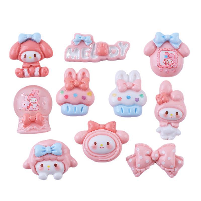 [4 #] Jibbitz Crocs กาวติดรองเท้า เรซิ่น แวววาว น่ารัก diy อุปกรณ์เสริม สําหรับทําเครื่องประดับผม กิ๊บติดผม เคสโทรศัพท์ XD