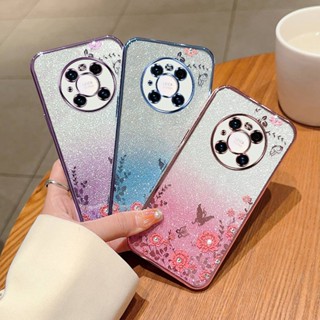 เคสโทรศัพท์ซิลิโคน TPU แบบนิ่ม กันกระแทก ประดับเพชรเทียม และกลิตเตอร์ หรูหรา สําหรับ Huawei Mate 40 Pro Mate40