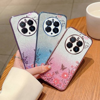 เคสโทรศัพท์ซิลิโคน TPU แบบนิ่ม กันกระแทก ประดับเพชรเทียม และกลิตเตอร์ หรูหรา สําหรับ Huawei Mate 50 Pro Mate50