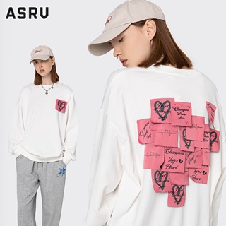 ASRV เสื้อสเวตเตอร์สติ๊กเกอร์ความรักสามมิติ เกาหลีเทรนด์ผู้ชายและผู้หญิง เสื้อสเวตเตอร์บาง ๆ