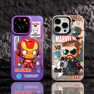 เคสโทรศัพท์มือถือแบบแข็ง ผิวด้าน กันกระแทก ลายมาร์เวล สําหรับ iphone 11 12 13 14 15 Pro Max 11pro promax 14plus ip 12promax