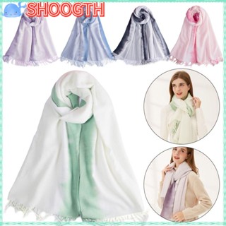 Shoogth ผ้าพันคอ ผ้าแคชเมียร์ ประดับพู่ หรูหรา ขนาด 200*70 ซม. สําหรับผู้หญิง