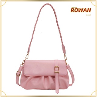 Rowans กระเป๋าสะพายไหล่ กระเป๋าถือ หนัง PU สีพื้น สไตล์วินเทจ สําหรับนักเรียน